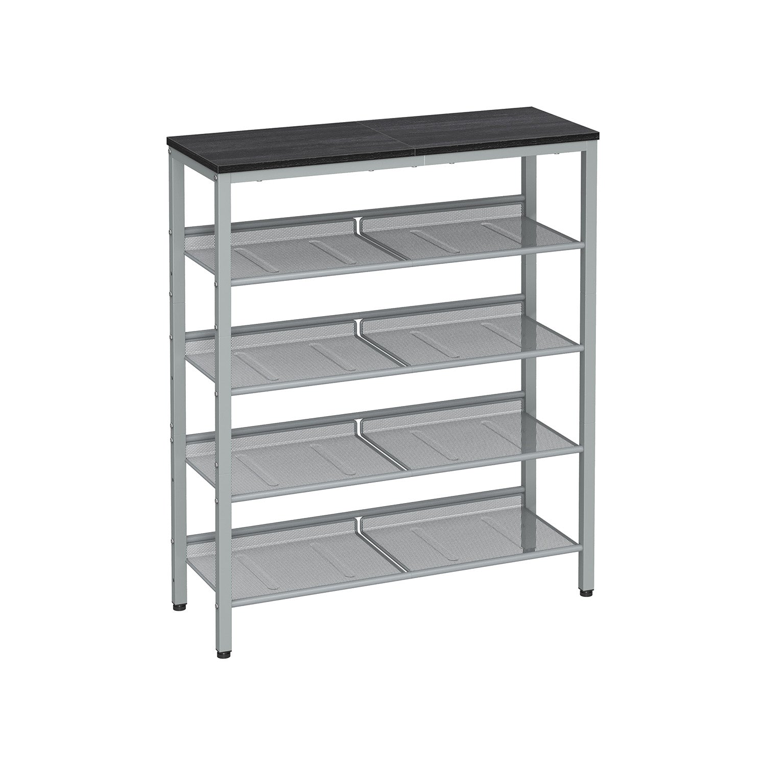 Shoe Rack med 5 nivåer och yta för väskor - Industrial - brun / svart