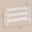 Schoenenrek - 25 x 70 x 51,5 cm - Stapelbaar - Bamboe - Wit - Max. draagkracht 30 kg