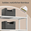 Schoenenrek - 25 x 70 x 51,5 cm - Stapelbaar - Bamboe - Wit - Max. draagkracht 30 kg