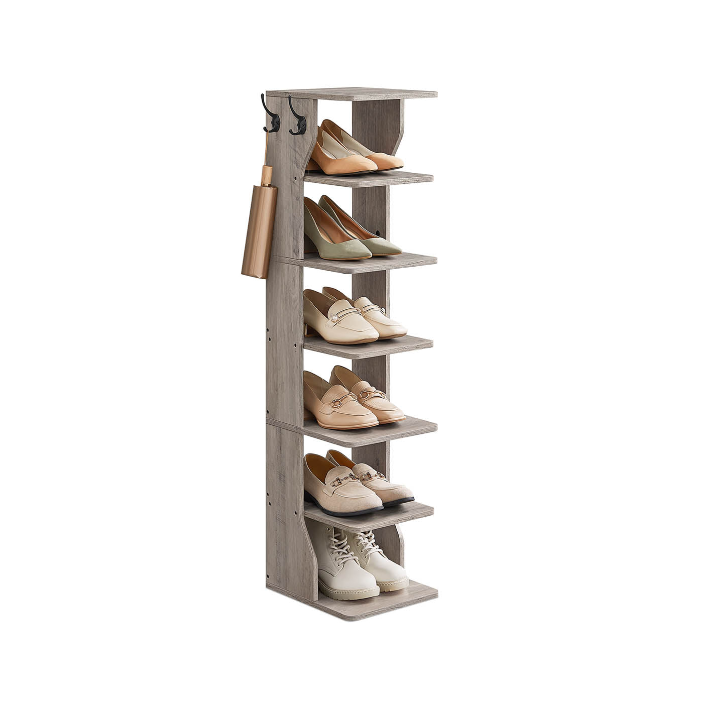 Shoe Rack - smal - 6 nivåer - vit