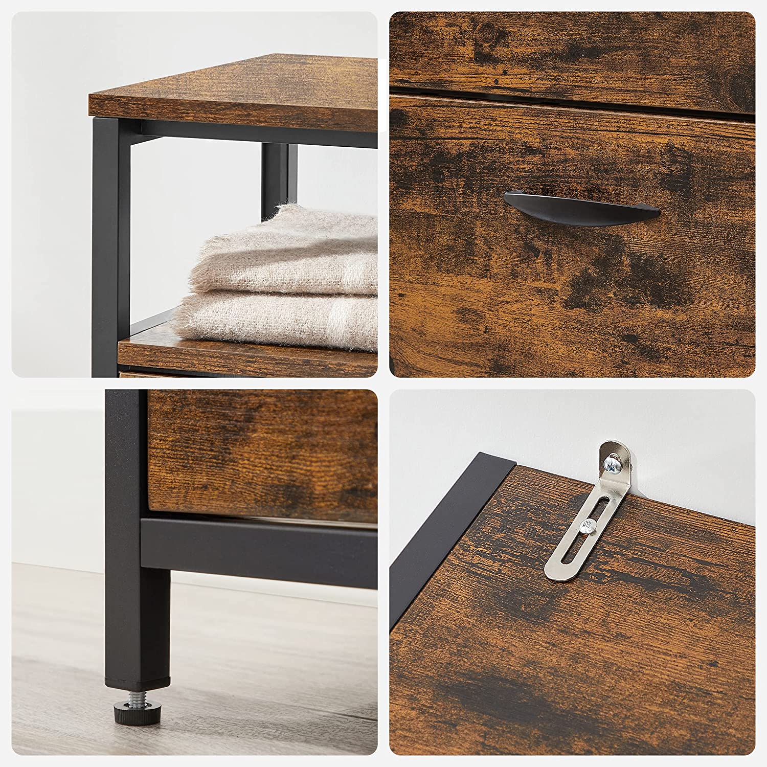 Skoskåp - med 4 ventiler - sko lagring - industriell - brun / svart