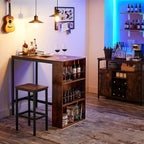 Barbord - Köksbord - Matbord - med 3 öppna fack - 110 x 60 x 100 cm - brunt