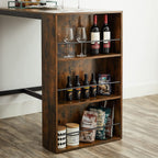 Barbord - Köksbord - Matbord - med 3 öppna fack - 110 x 60 x 100 cm - brunt