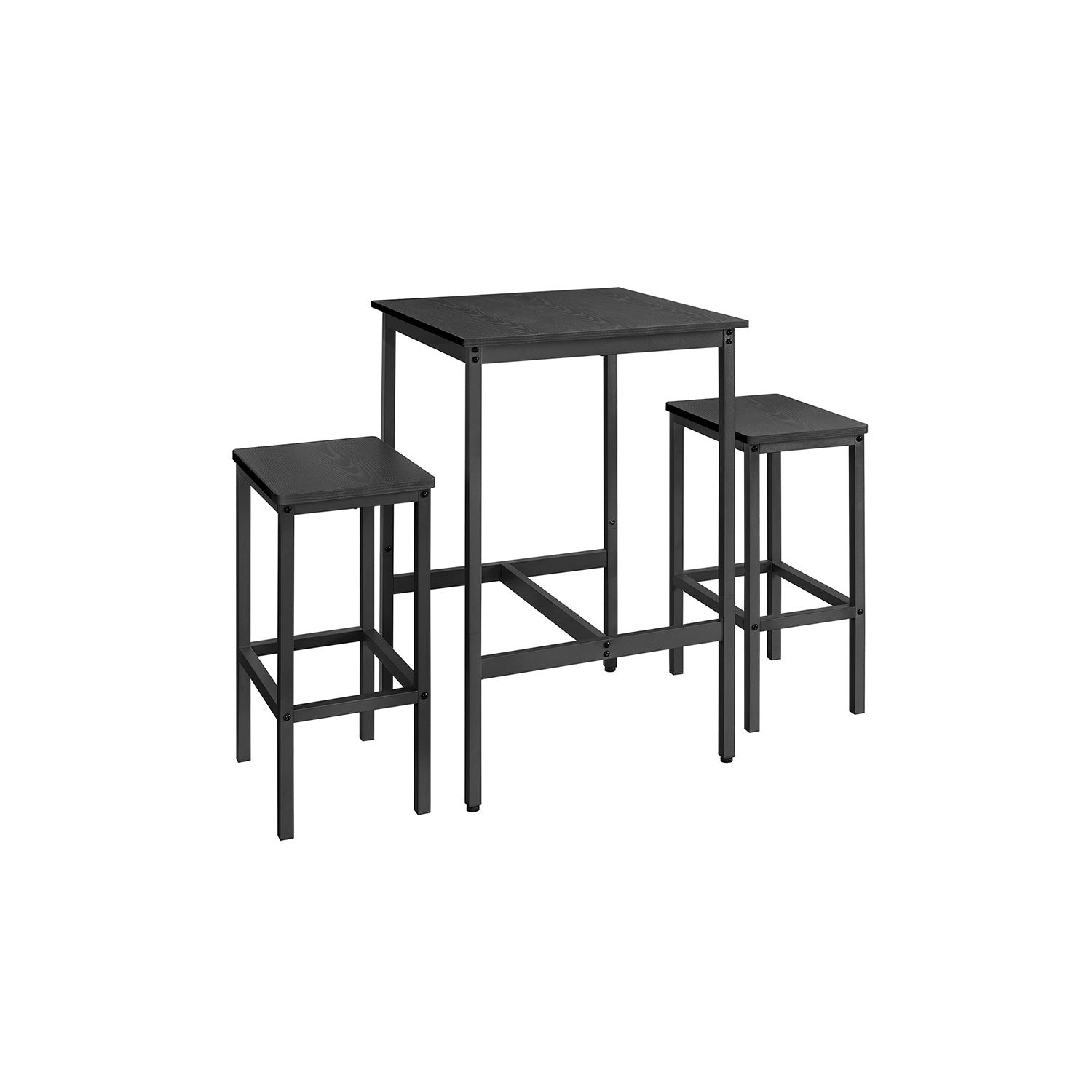 Barbord med 2 stolar-kitchen-ebony svart-bläck svart