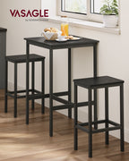 Barbord med 2 stolar-kitchen-ebony svart-bläck svart