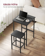 Barbord med 2 stolar-kitchen-ebony svart-bläck svart