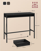 Barbord med låda 40 x 120 x 104,6 cm ebenholts svart