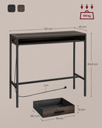 Barbord med lådan 40 x 120 x 104,6 cm aska brun