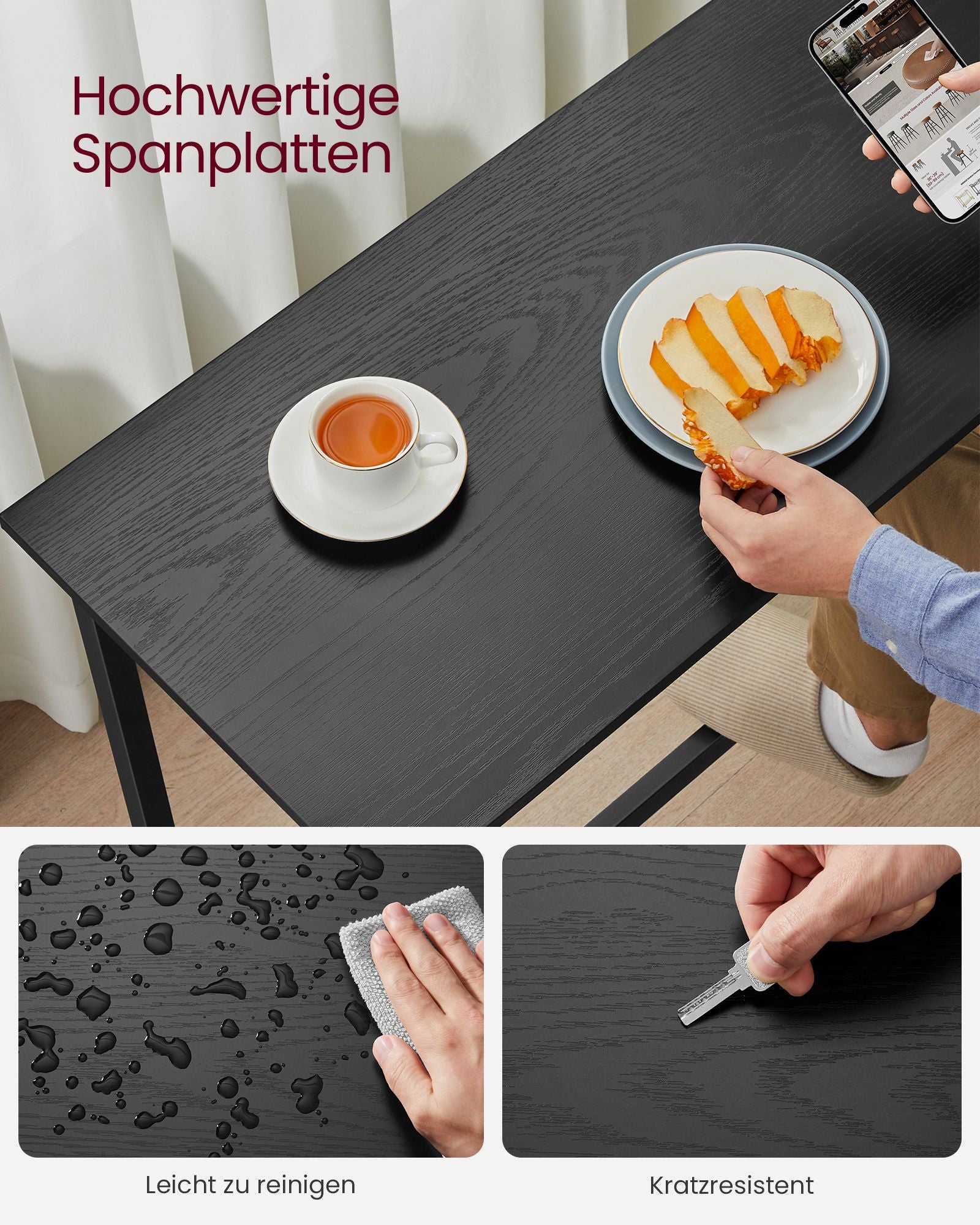 Bartafelset - med barstolar - vintage brun och bläck svart