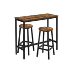 Bartafelset-med 2 barstolar-vintage brun-zwart