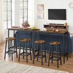 Bartafelset-med 2 barstolar-vintage brun-zwart