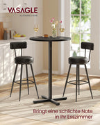 Barstabell - runda - 60 x 60 x 104,5 cm - ebenholts svart