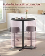 Barstabell - runda - 60 x 60 x 104,5 cm - ebenholts svart