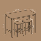 Bartafel - Industrial Look - med 2 barstolar