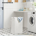 Tvättkorg - bambu - vit