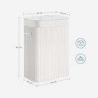 Tvättkorg - bambu - vit