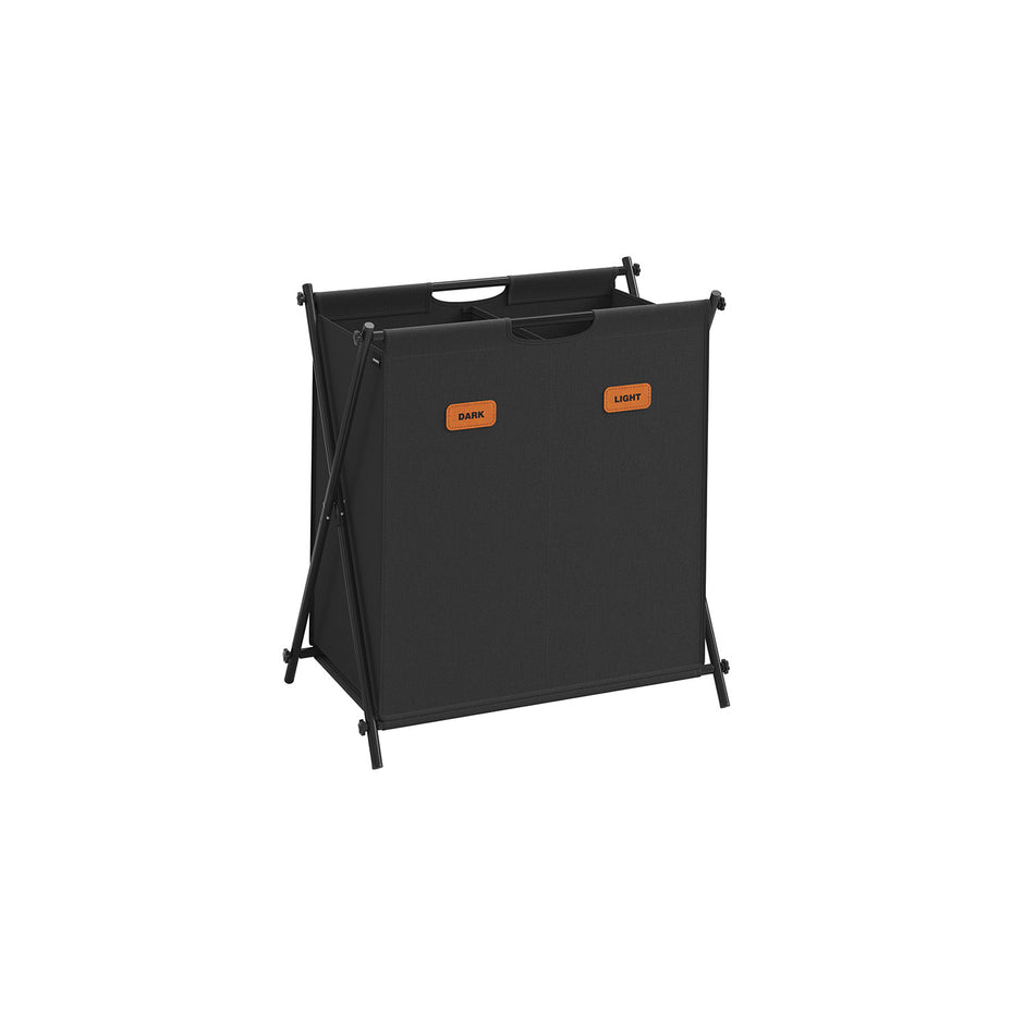 Tvättkorg 115 liter med 2 fack - Robust och rymlig - Bläcksvart