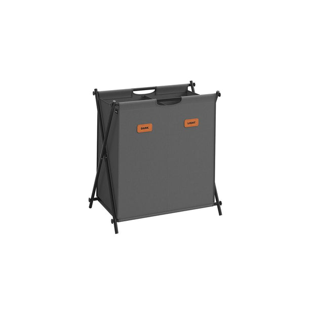 Tvättkorg 115 liter med 2 fack - Robust och rymlig - Bläcksvart