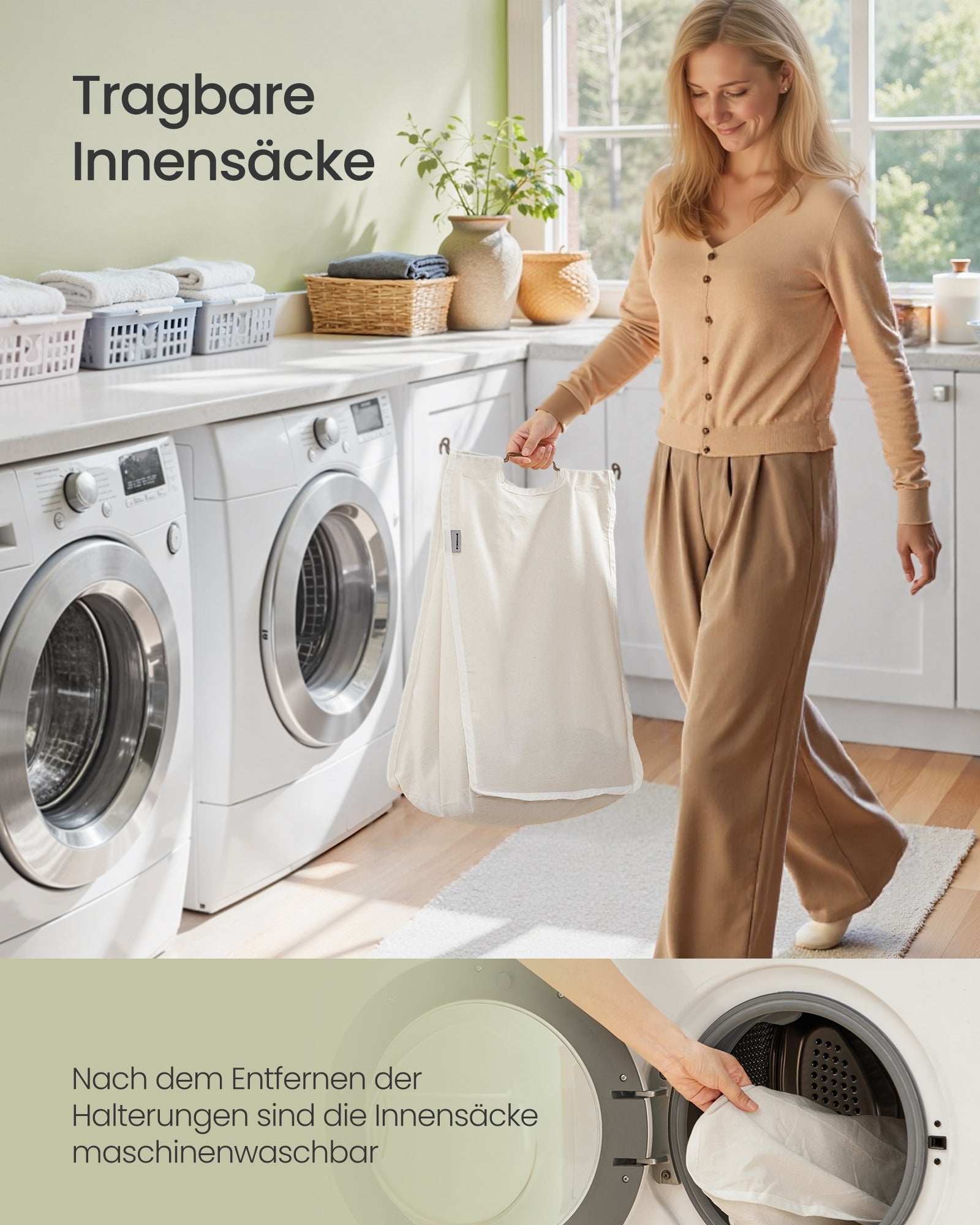 Wasmand - 2 Vakken - 130 Liter - Waterhyacint - Naturel