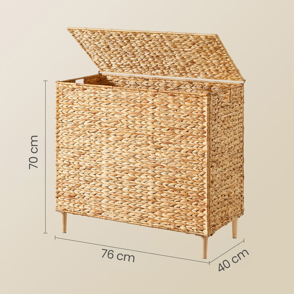 Wasmand - Met Meerdere Vakken en Deksel - Naturel - 76 x 40 x 70 cm