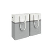 Tvättkorgsset 2x 75L med duvgrå handtag