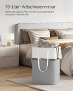 Tvättkorguppsättning av 2 75 L med handtag duva grå