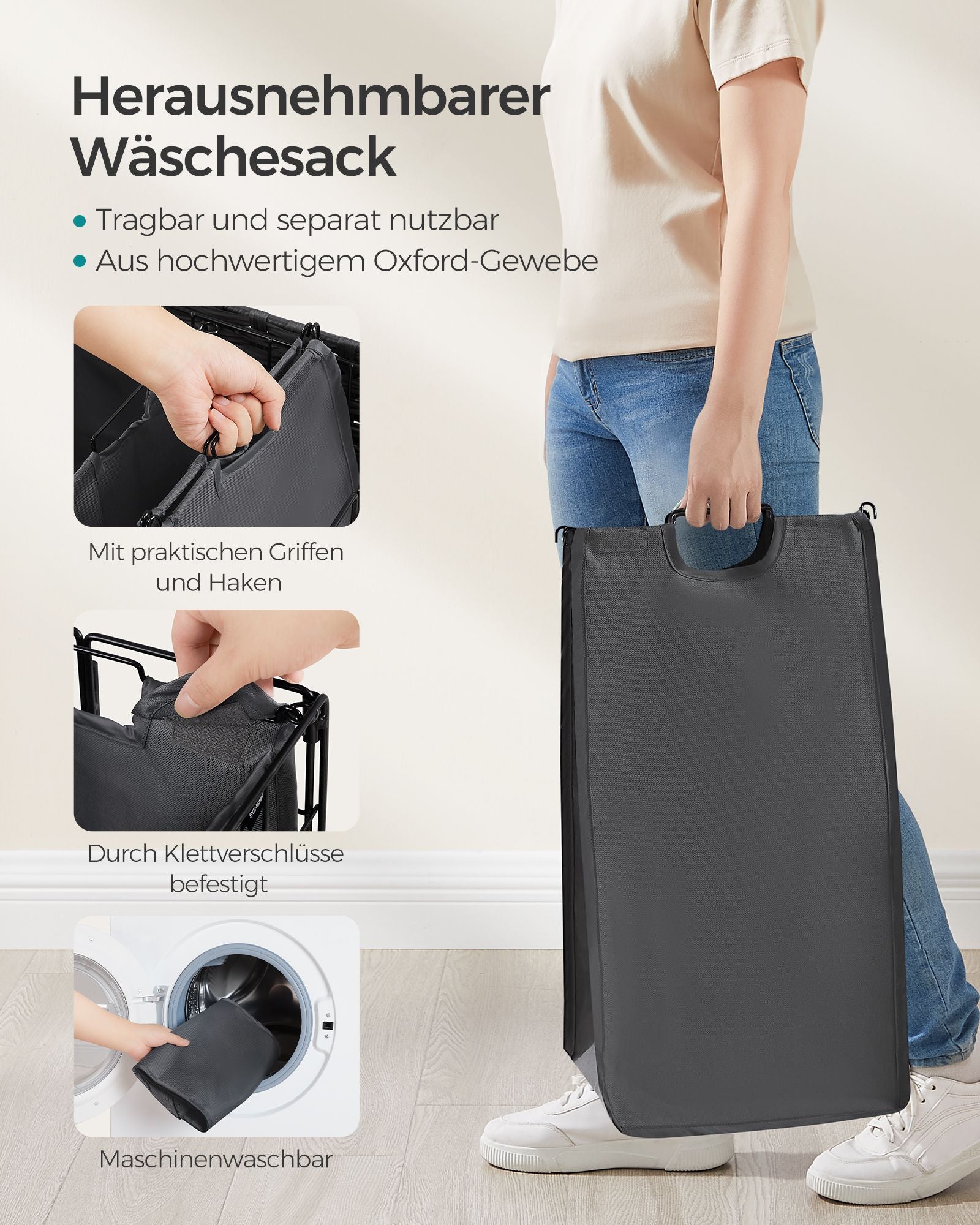 Tvättkorg-133 L-Removable-With-hjul