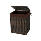 Tvättkorg - Polyrotan - 90 L - brun