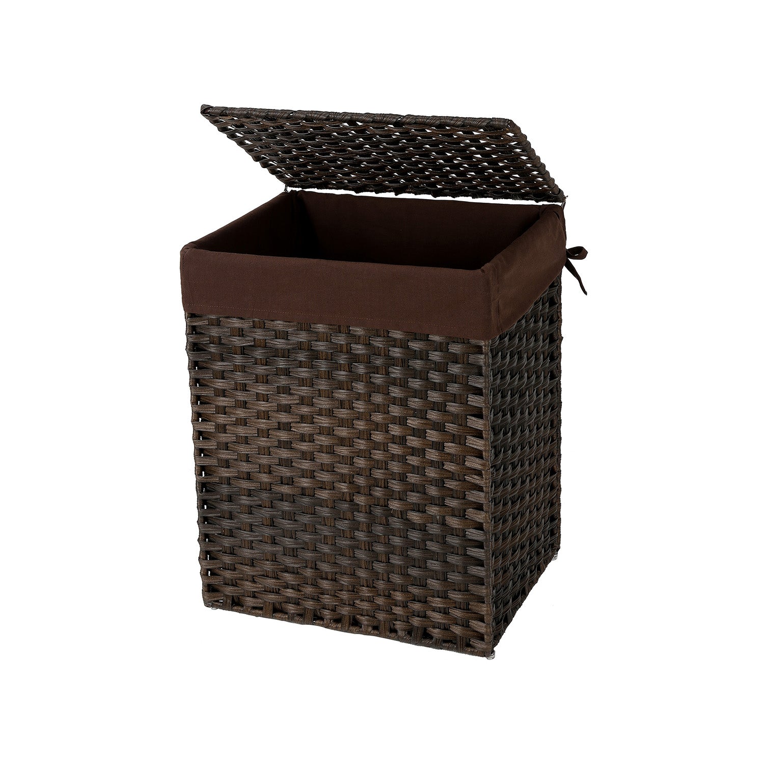 Tvättkorg - Polyrotan - 90 L - brun