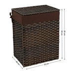 Tvättkorg - Polyrotan - 90 L - brun
