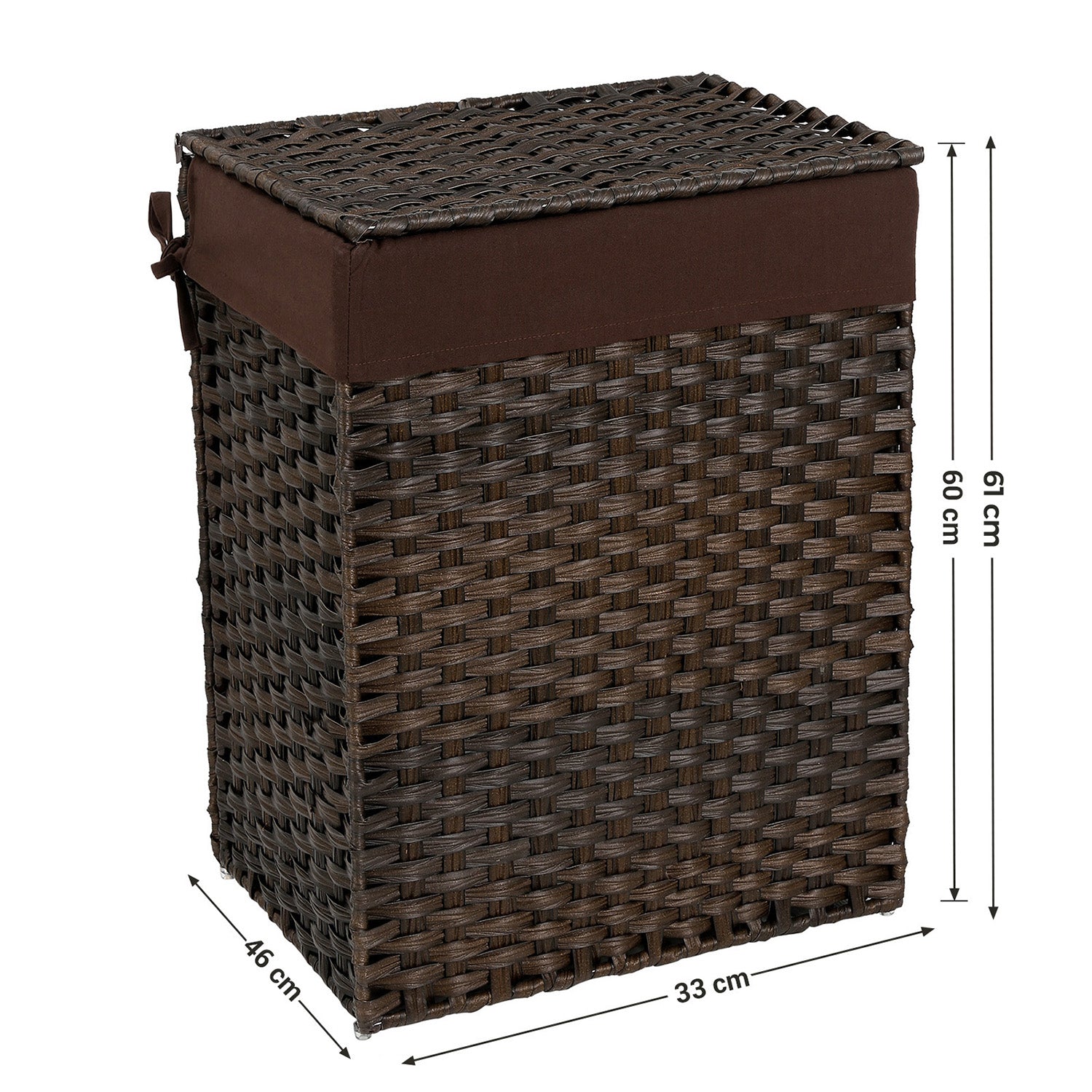 Tvättkorg - Polyrotan - 90 L - brun