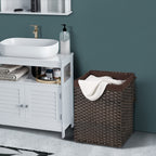 Tvättkorg - Polyrotan - 90 L - brun
