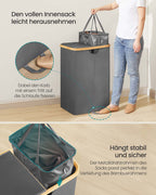 Tvättkorg med två fack och lock