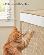 Tvättkorg 100 L med 2 fack och hjul naturligt beige mattvitt