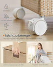Tvättkorg 100 L med 2 fack och hjul naturligt beige mattvitt
