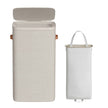 Wasmand - 65 liter - 39 x 22 x 75 cm - met deksel en handvatten - beige - maximaal 10 kg