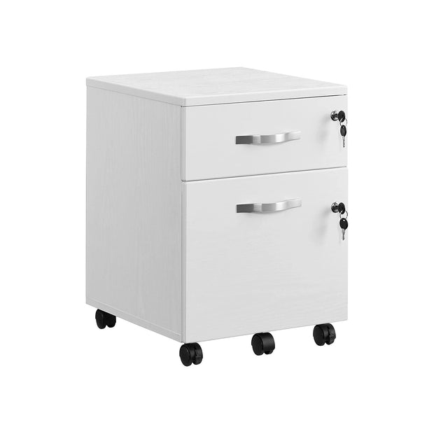 Rullande container – Låsbar med hjul – Vit