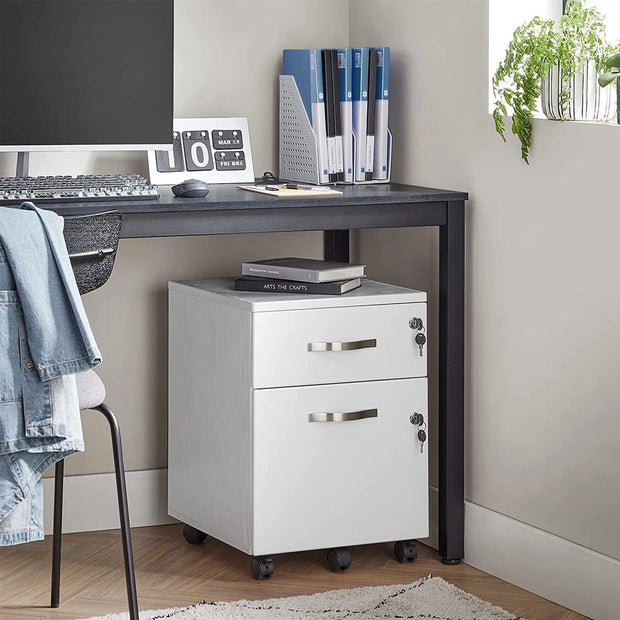 Rullande container – Låsbar med hjul – Vit