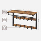 Väggrock rack-med metall ram-vintage brun-zwart