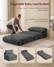 Slaapfauteuil - Opvouwbaar van Corduroy - Met Kussen - Loodgrijs - 89 x 89 x 78 cm