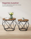 Runt soffbordsset om 2 – vintage stil – brunt och svart