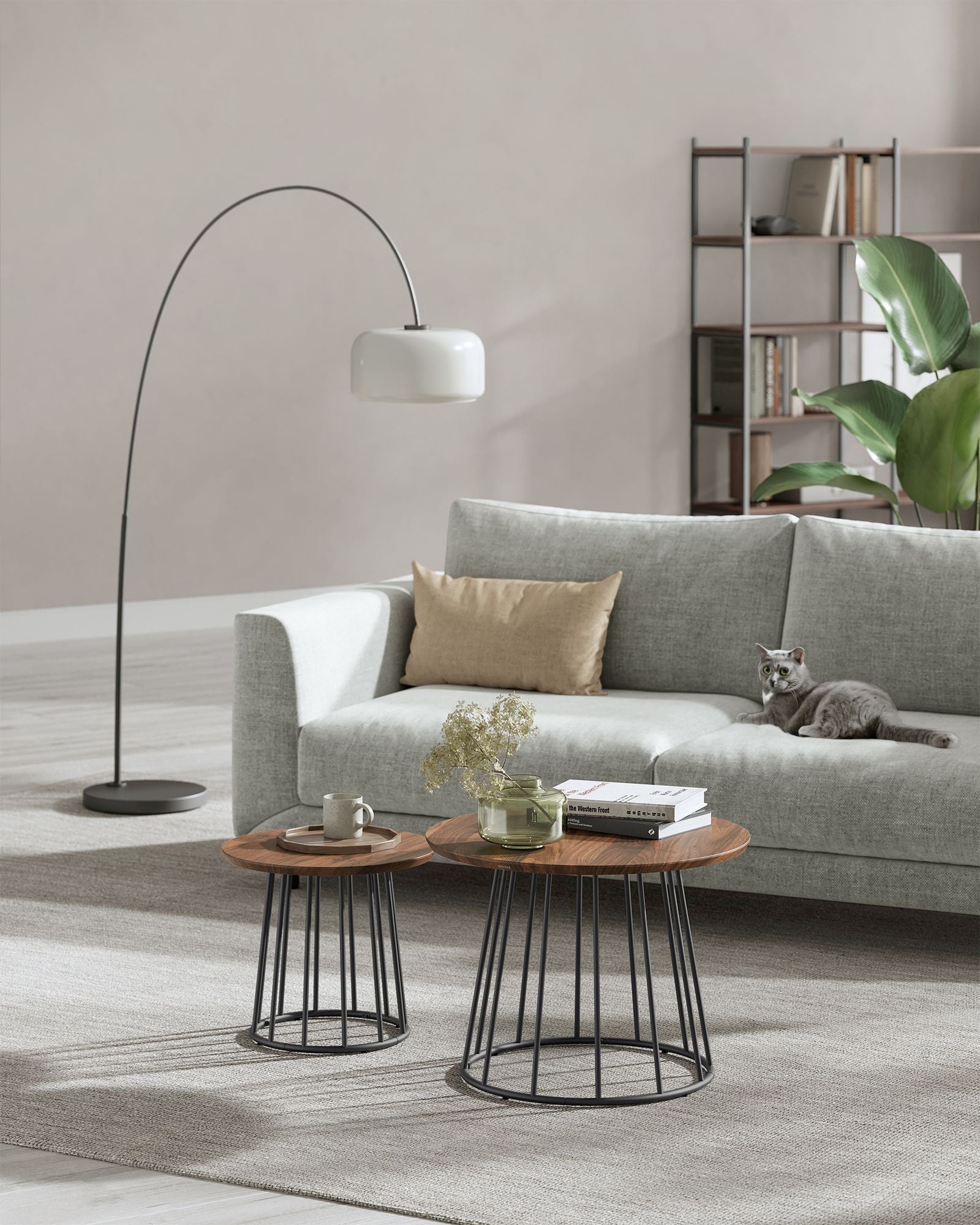 Soffbordsset – Stålstomme – Naturlig valnötsfärg