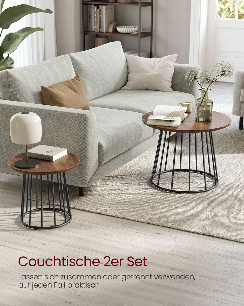 Soffbordsset – Stålstomme – Naturlig valnötsfärg