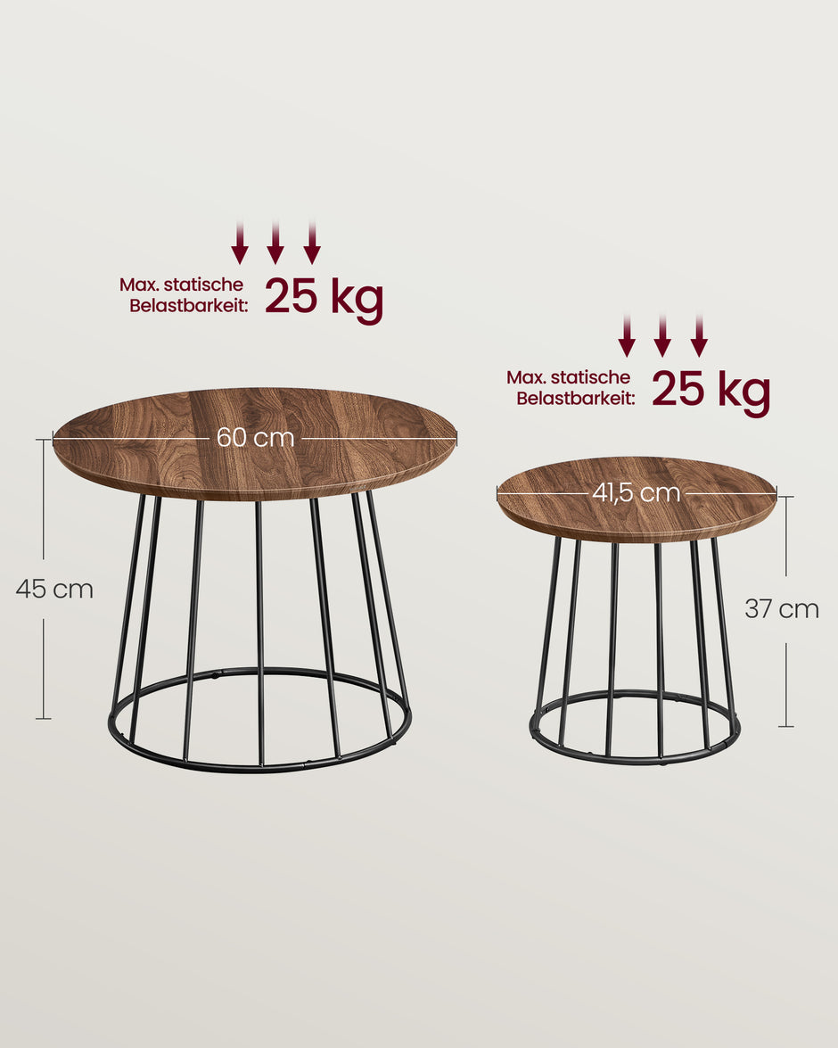 Soffbordsset – Stålstomme – Naturlig valnötsfärg