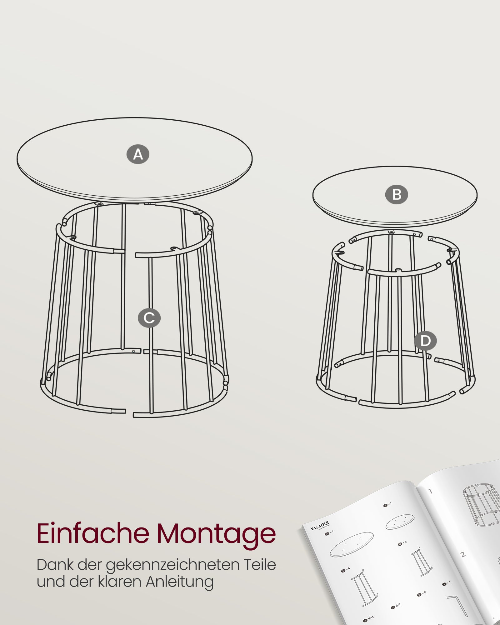 Soffbordsset – Stålstomme – Naturlig valnötsfärg