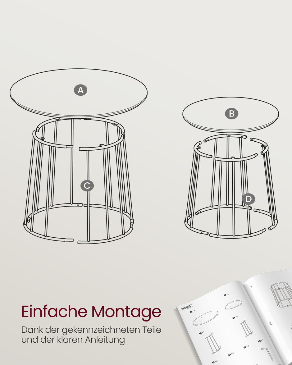 Soffbordsset – Stålstomme – Naturlig valnötsfärg