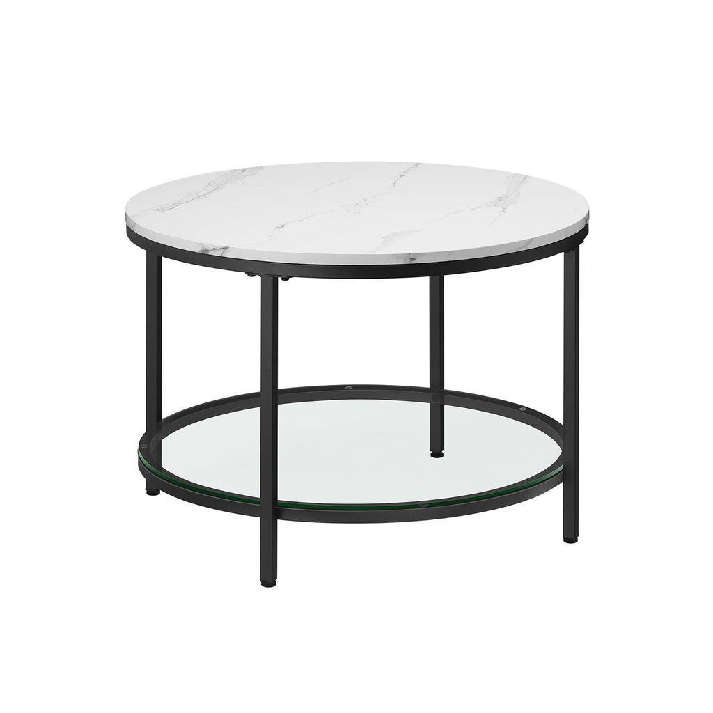 Coffee Table-2 nivåer-glas-plåt-marmor svart-bläck svart