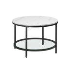 Coffee Table-2 nivåer-glas-plåt-marmor svart-bläck svart