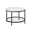 Soffbord – 2 plan – glasskiva – svart marmor