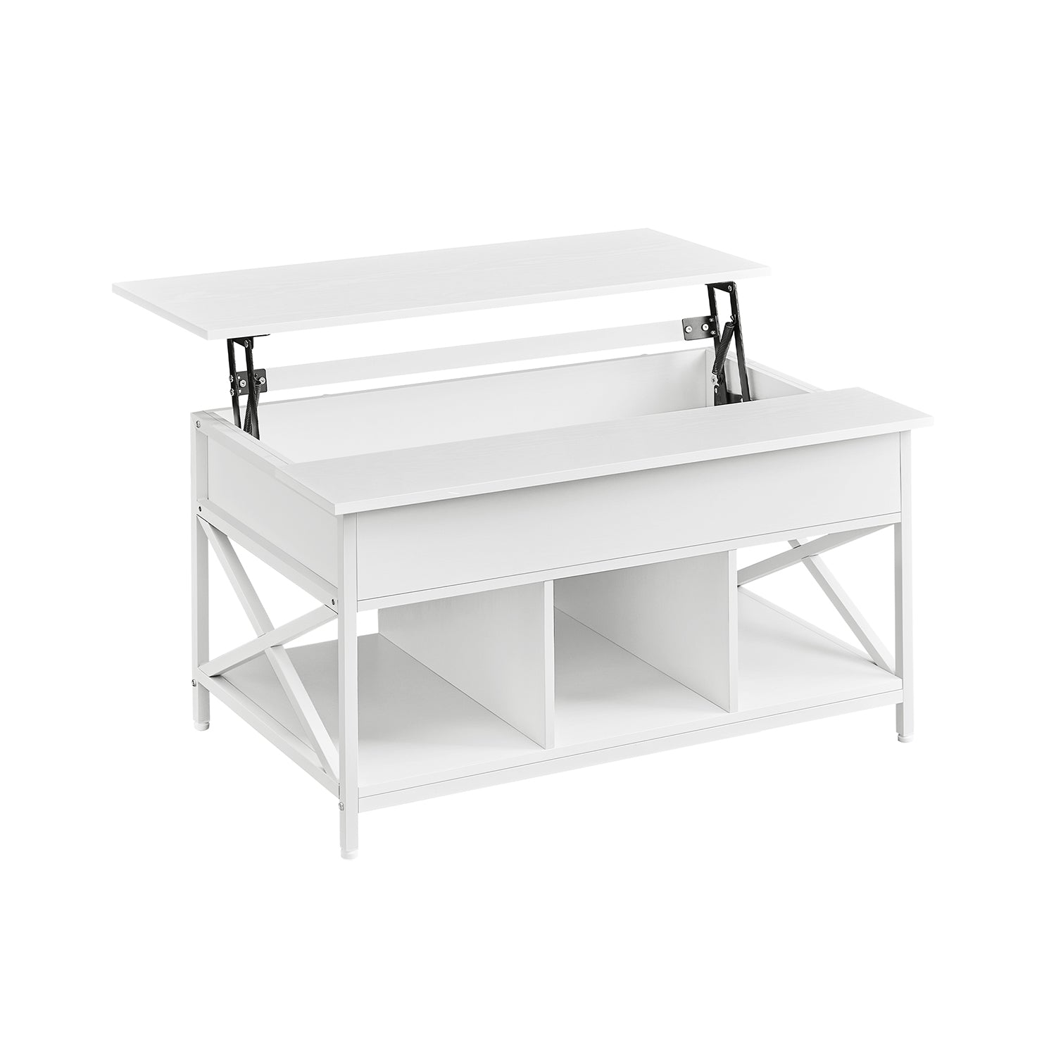 Soffbord - vardagsrumsbord - med doldt förvaringsutrymme - vintage brun -svart
